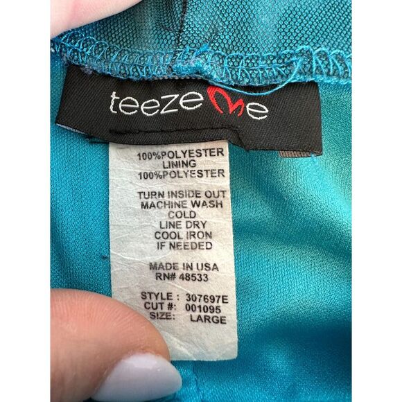 Vintage Y2K Teeze Me Black and Blue Animal Print Strapless Dress Size Small - Picture 7 of 12